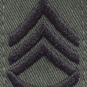 Nášivka: Hodnost US ARMY límcová Staff Sergeant olivová | černá