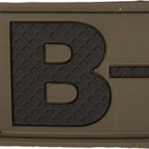 Nášivka gumová 3D: Krevní skupina B NEG [32×43] olivová