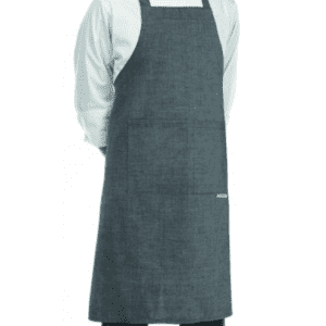 Kuchařská zástěra EGOchef ke krku s kapsou – Šedá 85×90 ​​cm