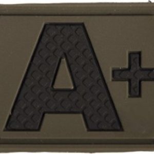 Nášivka gumová 3D: Krevní skupina A POS [32×43] olivová