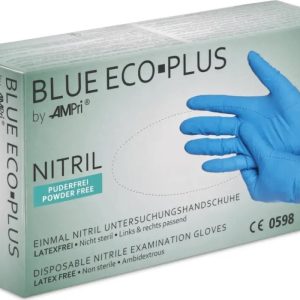 Rukavice nitrilové AMPri Blue Eco Plus, 100 ks, modré, nepudrované Rozměr: L