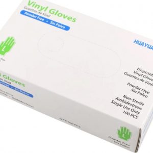 Rukavice vinylové Huayuan, 100 ks, transparentní, nepudrované Rozměr: XL