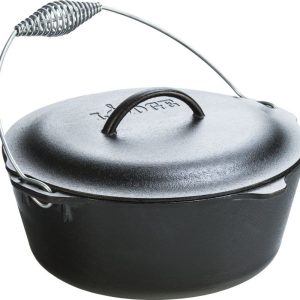 Litinový hrnec Lodge 6,6 l s poklicí a madlem