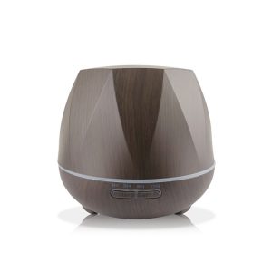 Difuzér s efektem dřeva, šestihranný, dálkově ovládaný aromaterapeutický difuzér, ultrazvukový zvlhčovač vzduchu, difuzér vůně, 550 ml, sb