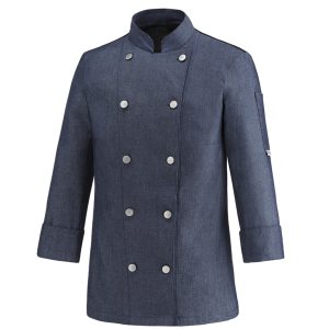 Dámský kuchařský rondon EGOchef LOLA Jeans – dlouhý rukáv XS