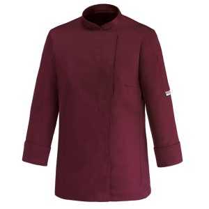 Dámský kuchařský rondon EGOchef DONNA bordový – dlhý rukáv L