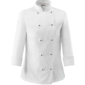 Dámský kuchařský rondon EGochef WHITE WOMAN – knoflíky L