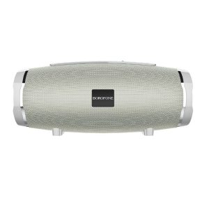 Reproduktor Bluetooth Borofone BR3 Rich IPX5 BT 5.0 TWS 1200mAh FM radio stříbrný