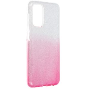 Pouzdro Focell Shining Samsung Galaxy A13 4G A135 Stříbrná-Růžová