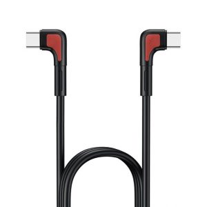 USB datový kabel – USB-C to USB-C REMAX 65W Fast Charging kolmé koncovky černý