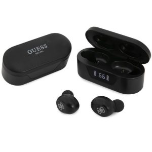 Sluchátka Bluetooth TWS Guess True Classic Logo BT 5.0 5H GUTWST31EK + dobíjecí pouzdro černá