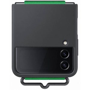 Samsung Z Flip4 Silikonové s poutkem Black EF-GF721TBEGWW