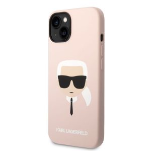 Pouzdro Karl Lagerfeld Liquid Silicone Karl Head zadní kryt pro Apple iPhone 14 PLUS Pink
