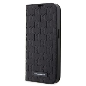 Pouzdro Book Karl Lagerfeld PU Saffiano Monogram pro Apple iPhone 14 PRO Black