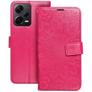 Pouzdro Flip Mezzo Book Xiaomi Redmi Note 12 PRO 5G vzor mandala Magenta fialovo červené