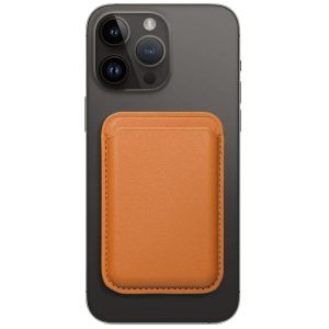 Pouzdro Leather Mag Wallet Magsafe kompatibilní peněženka, kreditní karty oranžová