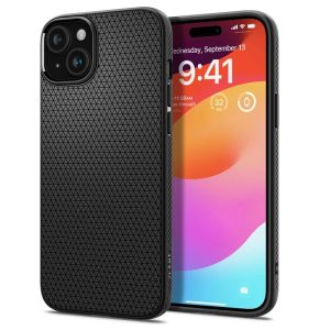 Pouzdro Apple iPhone 15 PLUS SPIGEN Liquid Air ACS06650 Matte Black