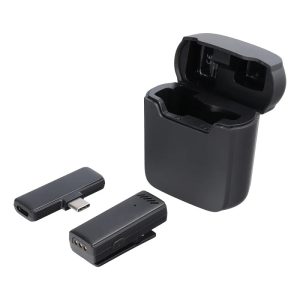 Mikrofon bezdrátový na kravatu nebo kapsu s klipem a přijímačem USB-C + nabíjecí pouzdro