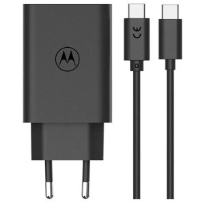 Nabíječka Motorola MC-682 USB-C GaN 68W 6,5A Turbopower cestovní + kabel USB-C – USB-C Black