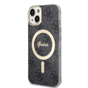 Pouzdro Guess IML 4G MagSafe zadní kryt pro Apple iPhone 15 Black
