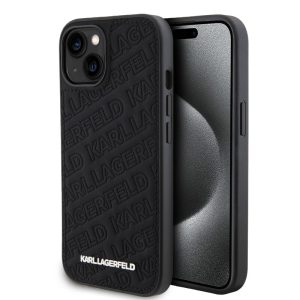 Pouzdro Karl Lagerfeld PU Quilted Pattern zadní kryt pro Apple iPhone 15 Black