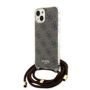 Pouzdro Guess IML 4G Printed Crossbody Apple iPhone 15 Brown