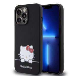 Pouzdro Hello Kitty Liquid Silicone Daydreaming Logo Apple iPhone 13 PRO Black