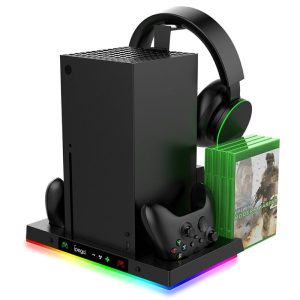 iPega XBX023S multifunkční nabíjecí RGB stojan s chlazením pro Xbox Series X
