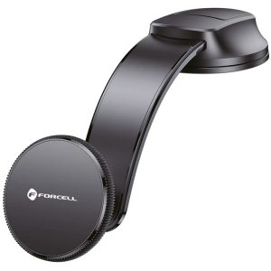 Držák FORCELL F-Grip MagFlex flexibilní s přísavkou na sklo, podpora MagSafe, kloub černý