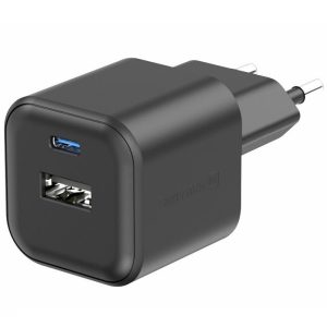 Nabíječka SWISSTEN Dual GaN USB-C 35W + USB-A 27W QC 4.0 POWER DELIVERY černá