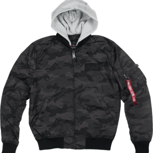 Alpha Industries Bunda MA-1 TT Hood black camo XL
