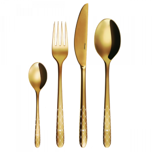 Sada příborů 24 ks – Montreal PVD zlatý – Laser Love
