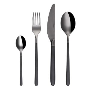 Sada příborů 16 ks – Porto PVD tmavý titanový / černý pískovaný