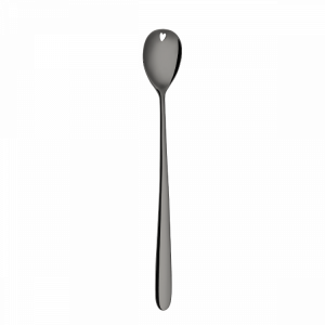 Latte lžička se srdíčkem PVD sivá – Love Cutlery