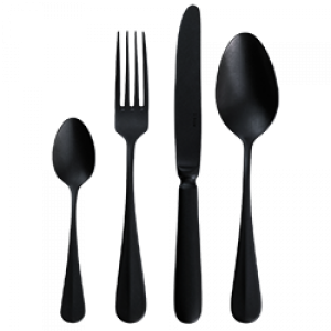 Příborový set 30 ks – Baguette Vintage PVD černá Stone Wash