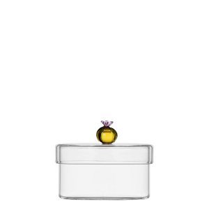 Skleněná dóza s víčkem s jantarovým kaktusem – Ichendorf