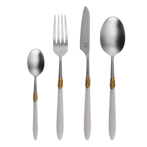 Příborový set 30 ks – Gaya Exeter Gold Ring bílý