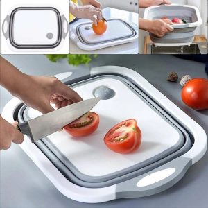 Multifunkční skládací myčka ovoce, prkénko na krájení, koš, 30×40 cm