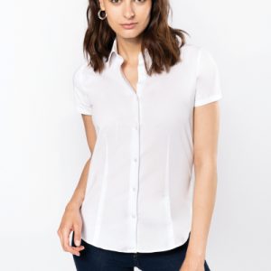 Dámská číšnická halenka KARIBAN krátký rukáv – Bílá L