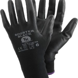 Rukavice povrstvené T-K Rooster, 12 párů, černá Rozměr: 11