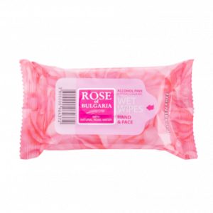 Vlhčené antibakteriální ubrousky na ruce a pleť s přírodní růžovou vodou Rose of Bulgaria 15 ks