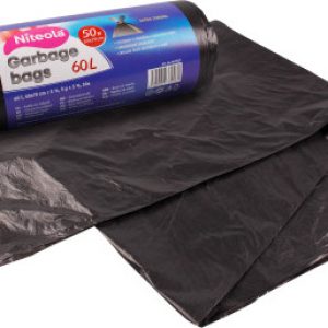 Niteola HDPE pytle do koše 60 l, 50 ks, černé