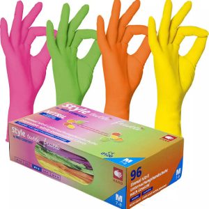 AMPri STYLE nitrilové nepudrované TUTTI-FRUTTI 96 ks Rozměr: L