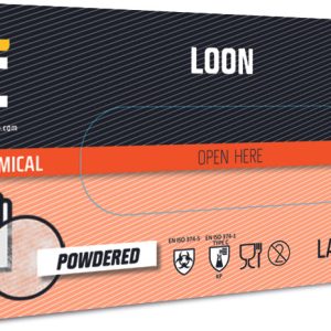 ČERVA Rukavice latexové Loon, 100 ks, bílé, pudrované Rozměr: M (8)