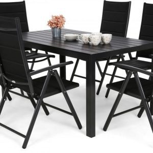Home Garden Zahradní set Ibiza se 6 židlemi a stolem 150 cm, černý