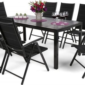 Home Garden Zahradní set Ibiza s 8 židlemi a stolem 185 cm, černý