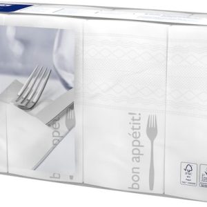 13662 Ubrousky Tork, skládané Advanced na příbory, potisk Bon Appétit, 3 vrstvy, 200 ks