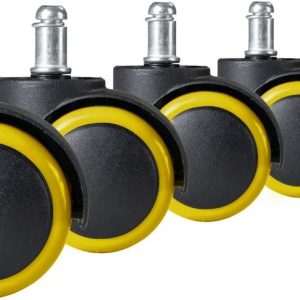 Global Income s.c. Pogumovaná kolečka na tvrdé podlahy, žlutá – 5 ks