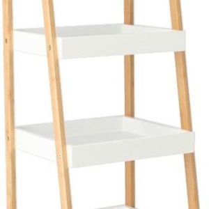 Chomik Bambusový regál s 4 policemi, bílý