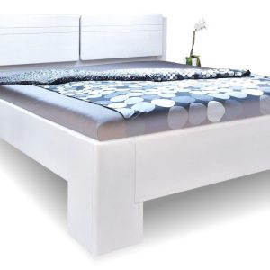 Manželská postel z masivu MANHATTAN 2,  masiv buk – bílá